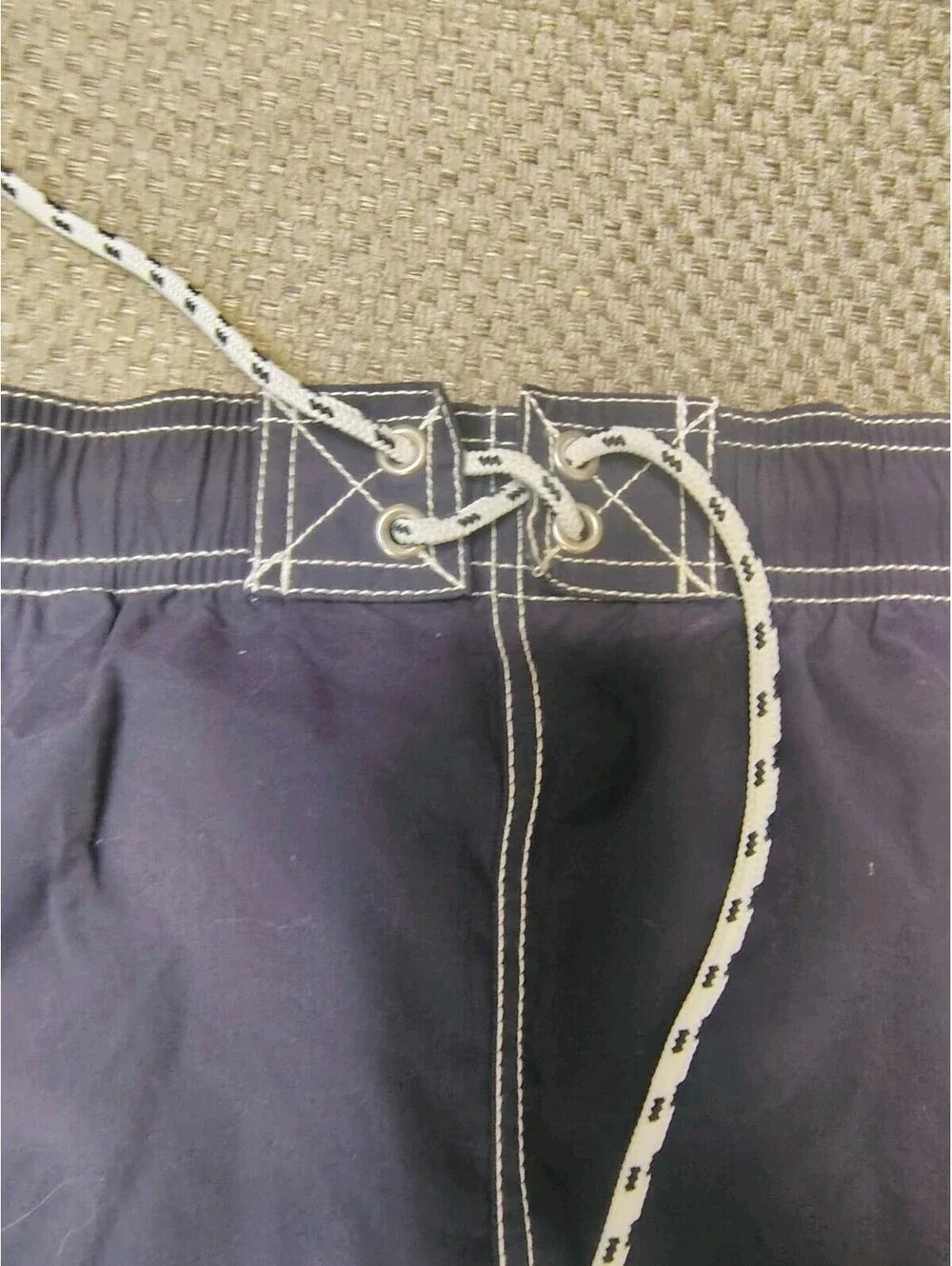 NWT Nautica Swim Trunks Mens Large Navy Colorblock Board Shorts Printed Logo New